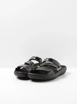 DAMES Wolky Slippers<Sense Vegan - zwart vegan lak
