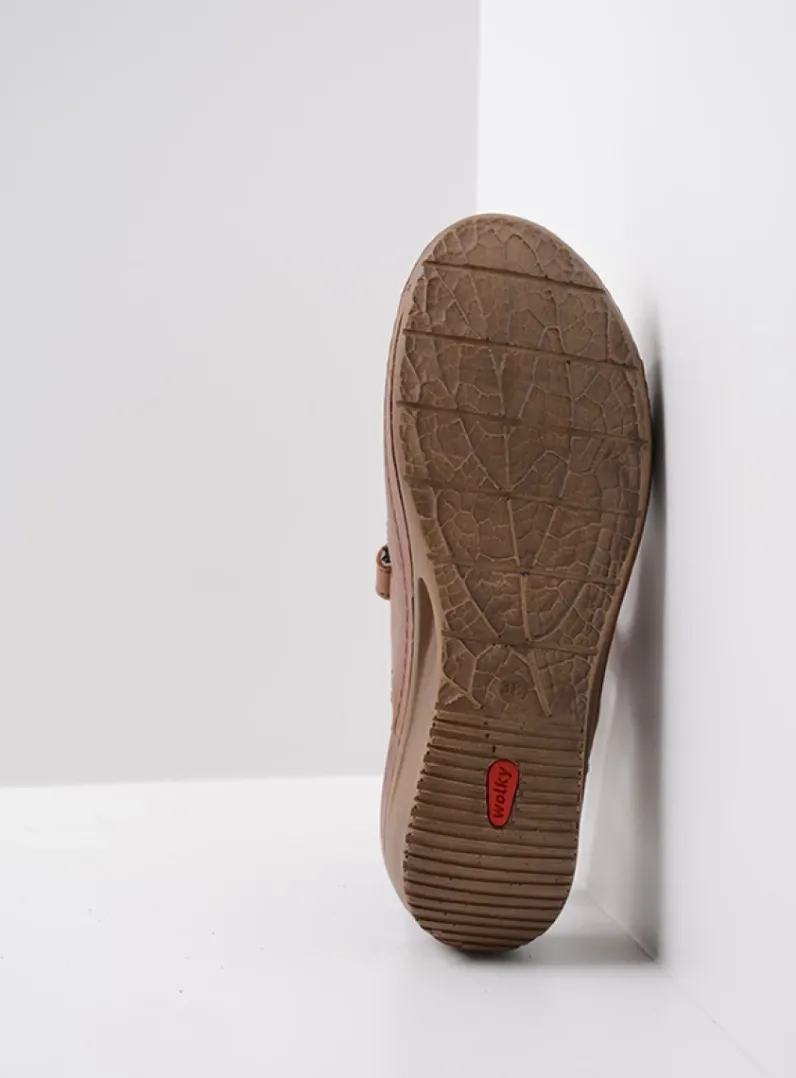 DAMES Wolky Sandalen<Shallow - middenbruin leer