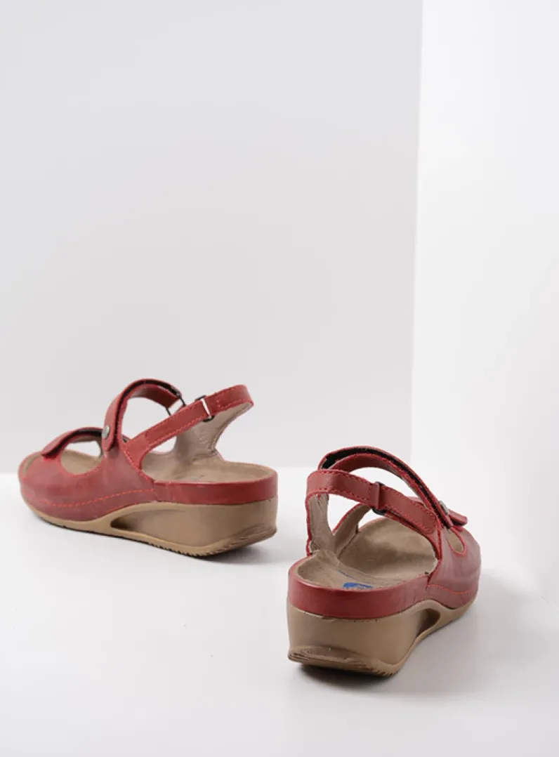 DAMES Wolky Sandalen<Shallow - rood leer