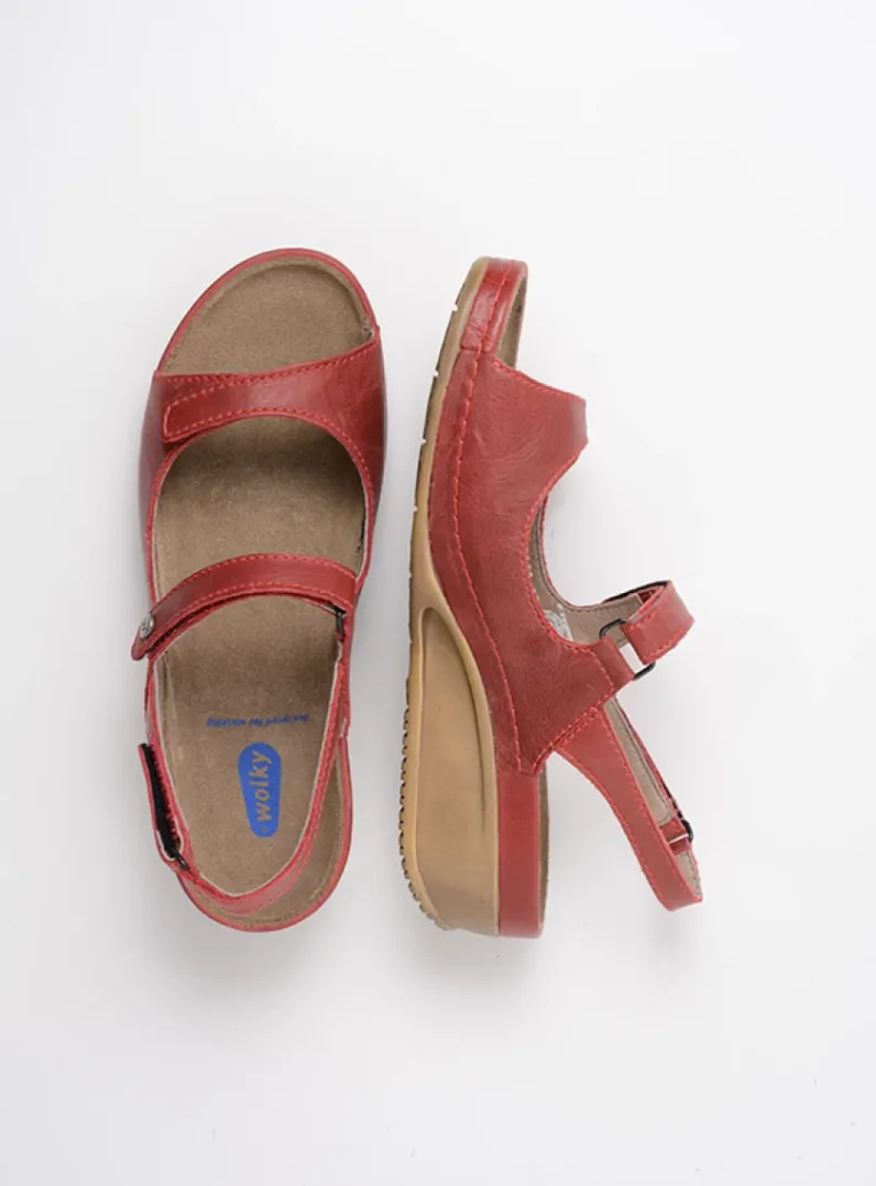 DAMES Wolky Sandalen<Shallow - rood leer