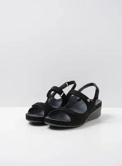 DAMES Wolky Sandalen<Shallow - zwart nubuck