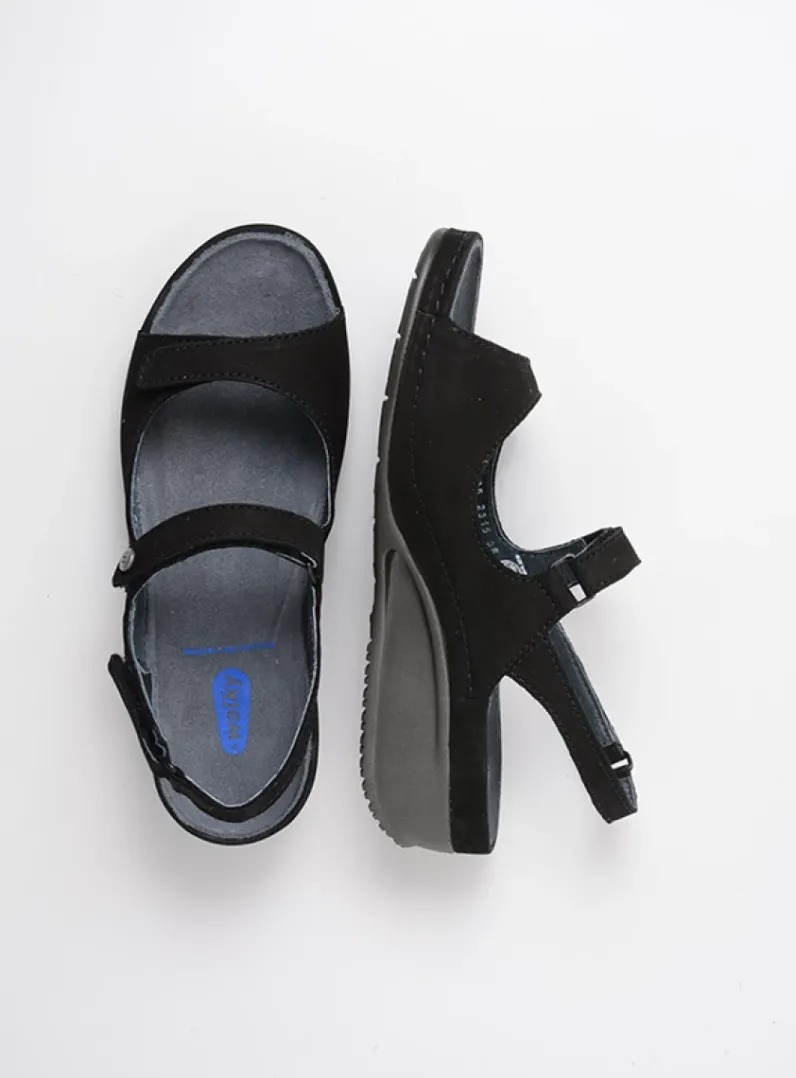 DAMES Wolky Sandalen<Shallow - zwart nubuck