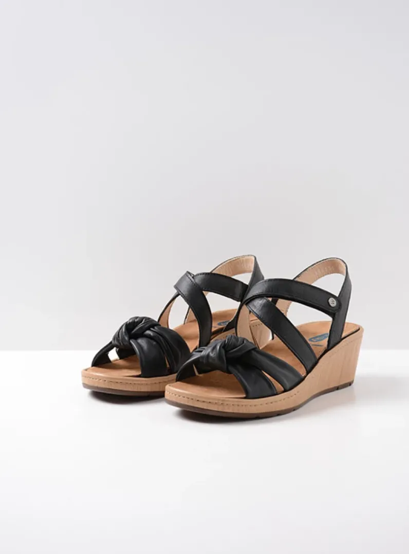 DAMES Wolky Sandalen<Sisal - zwart leer
