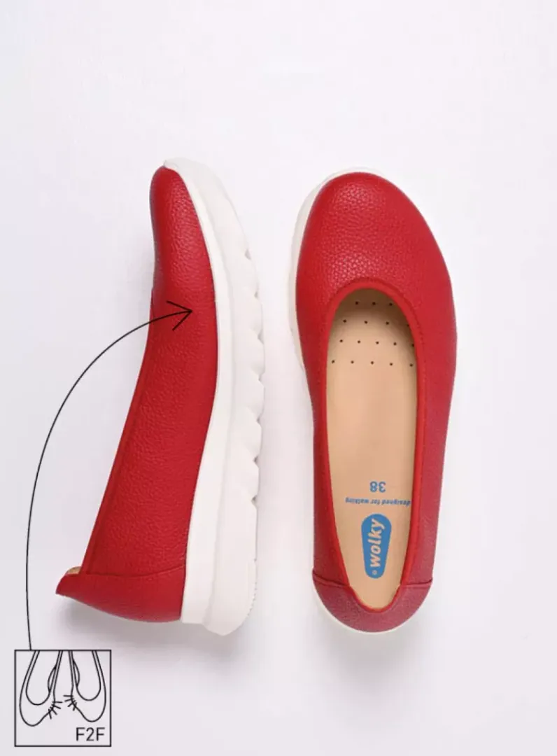 DAMES Wolky Instappers<Snallerina F2F - rood biocare