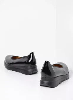 DAMES Wolky Instappers<Snallerina F2F - zwart lak biocare