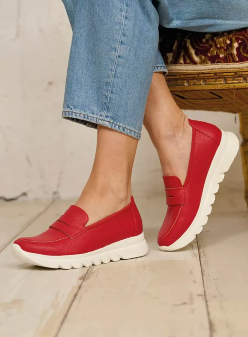 DAMES Wolky Instappers<Snoafer F2F - rood biocare