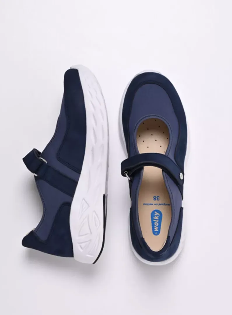 DAMES Wolky Wandelschoenen|Bandschoenen<Spring S2F - denim combi stretch leer