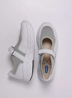 DAMES Wolky Wandelschoenen|Bandschoenen<Spring S2F - wit/grijsgroen combi stretchleer