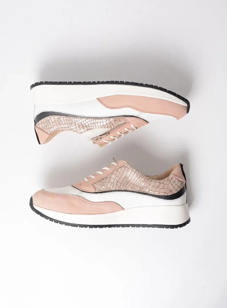 DAMES Wolky Lage Veterschoenen|Sneakers<Sprint - gebroken wit/nude combi leer