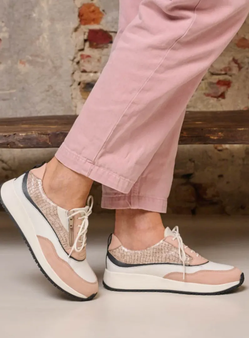DAMES Wolky Lage Veterschoenen|Sneakers<Sprint - gebroken wit/nude combi leer