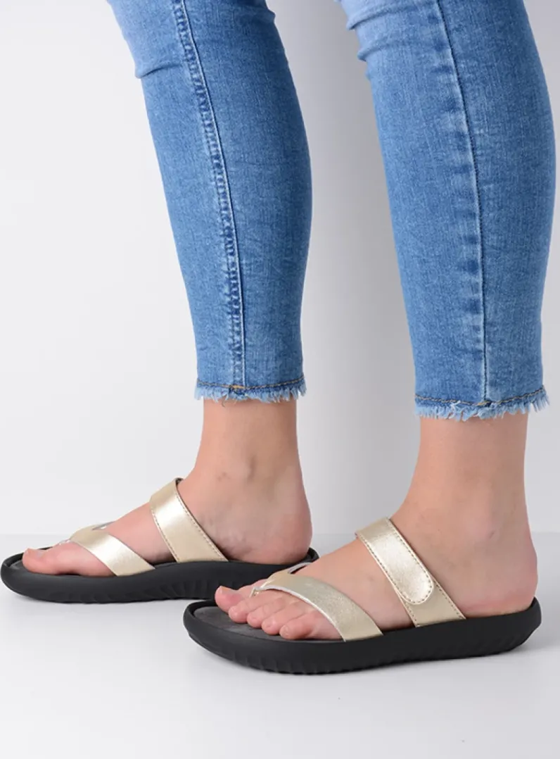 DAMES Wolky Slippers<Tahiti - goud leer