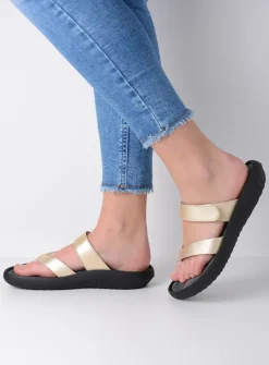 DAMES Wolky Slippers<Tahiti - goud leer