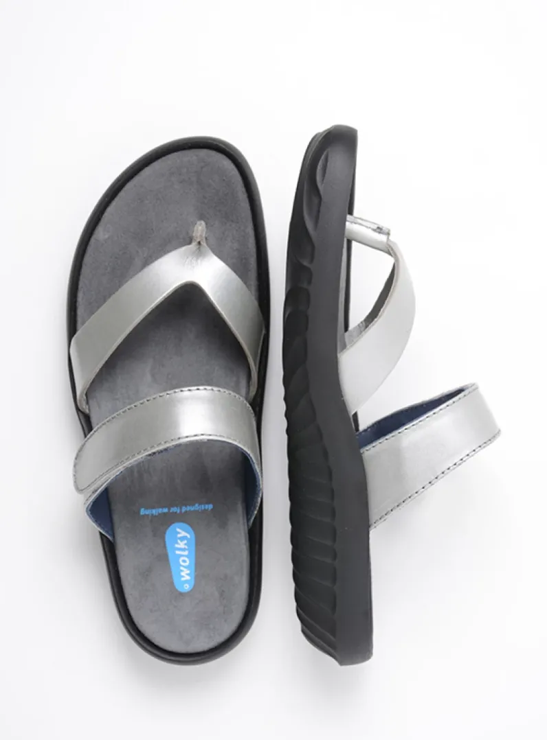 DAMES Wolky Slippers<Tahiti - zilver/grijs leer