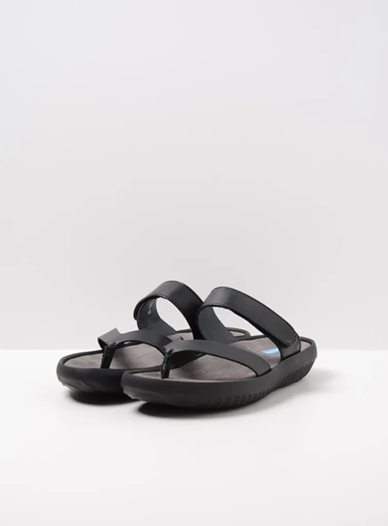 DAMES Wolky Slippers<Tahiti - zwart leer