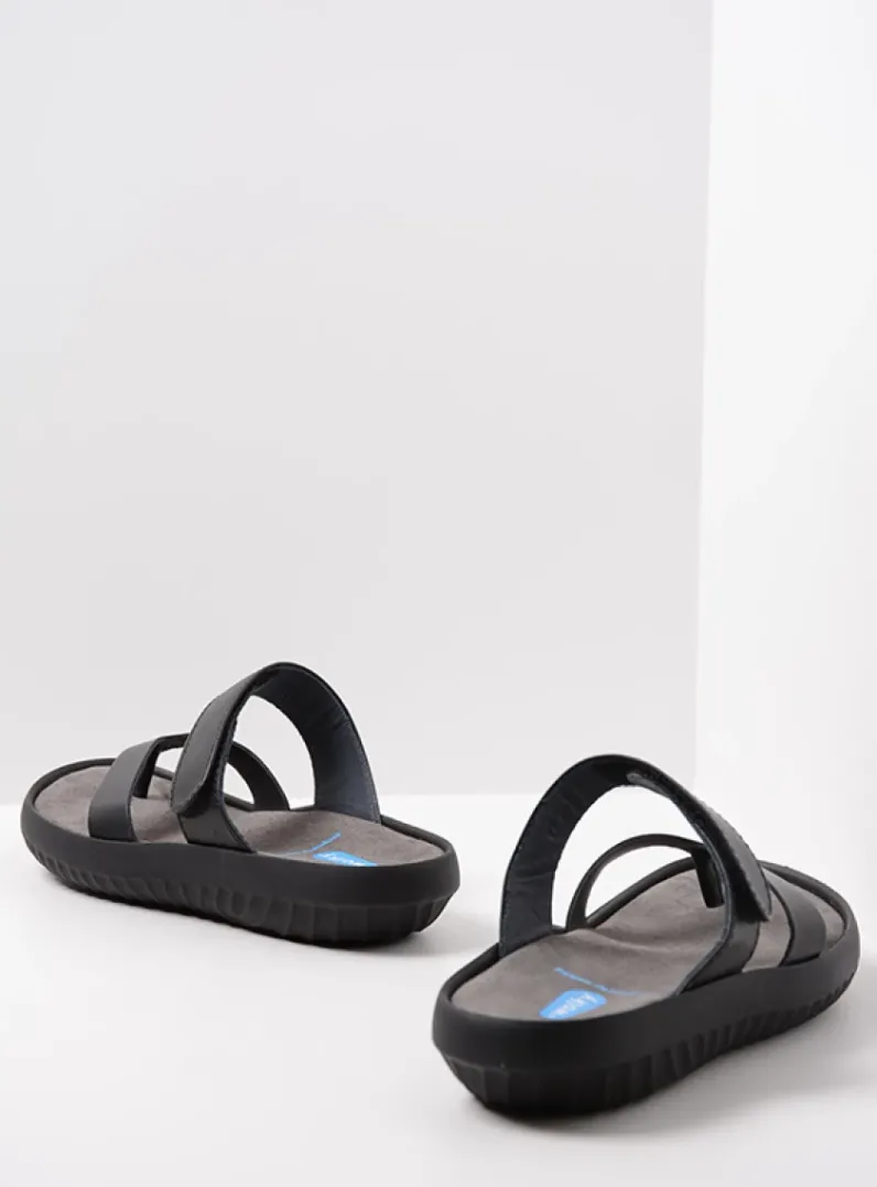 DAMES Wolky Slippers<Tahiti - zwart leer