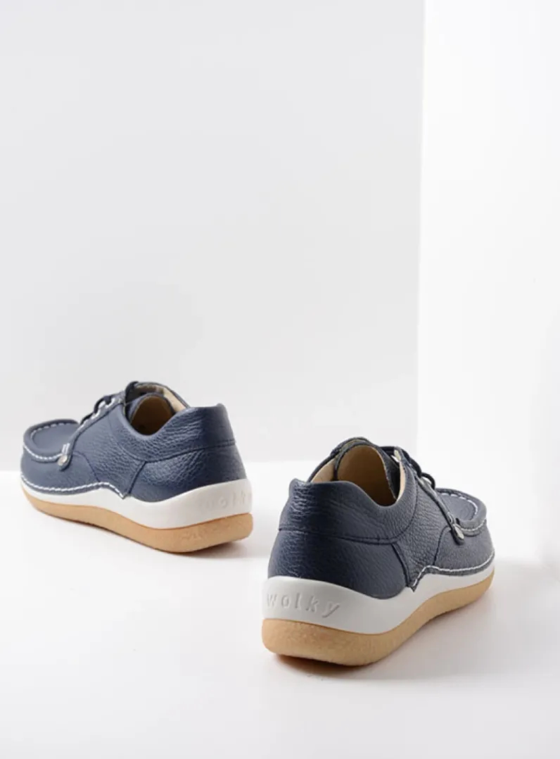DAMES Wolky Lage Veterschoenen|Sneakers<Taranta - blauw leer