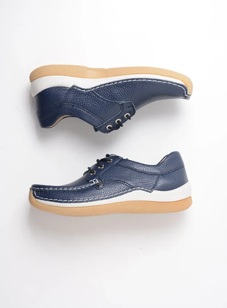 DAMES Wolky Lage Veterschoenen|Sneakers<Taranta - blauw leer