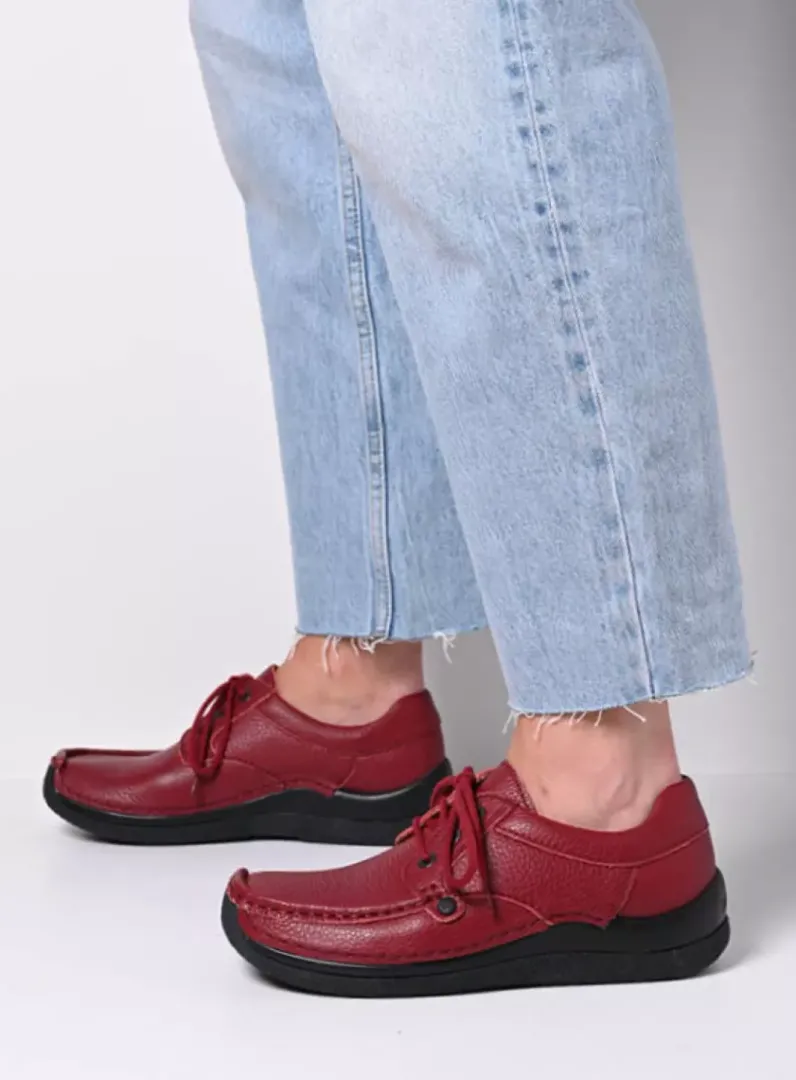 DAMES Wolky Lage Veterschoenen|Sneakers<Taranta - bordeauxrood leer