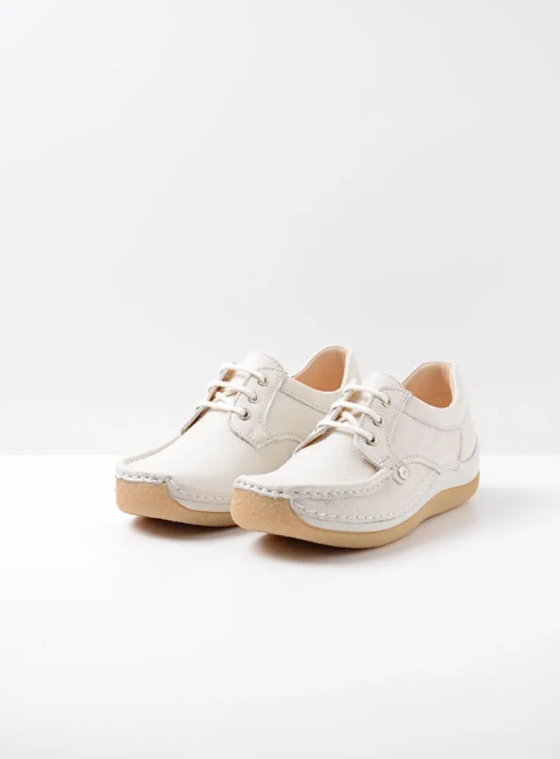 DAMES Wolky Lage Veterschoenen|Sneakers<Taranta - creme wit leer