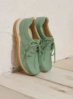DAMES Wolky Lage Veterschoenen|Sneakers<Taranta - saliegroen leer