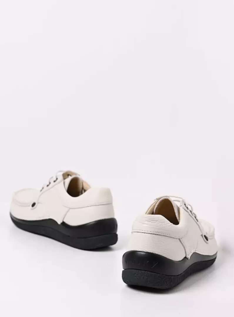 DAMES Wolky Lage Veterschoenen|Sneakers<Taranta - wol wit leer