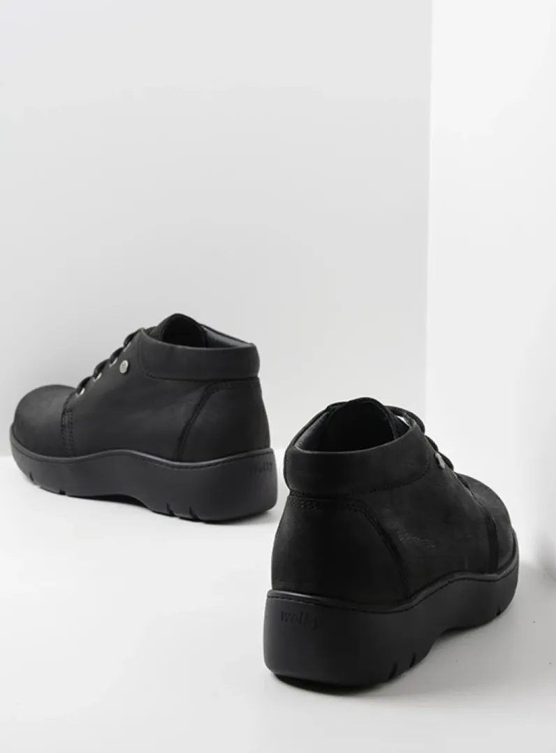 DAMES Wolky Hoge Veterschoenen|Herfst/Winter<Tarda XW-WR - zwart nubuck