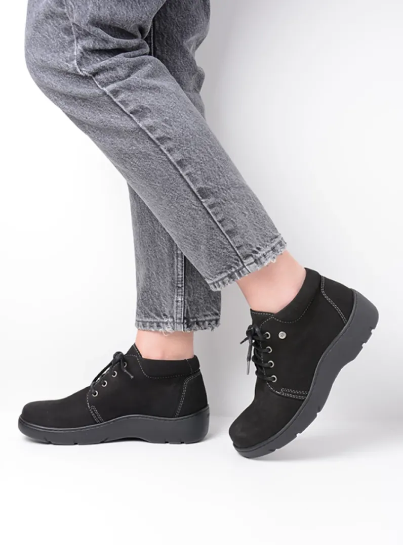 DAMES Wolky Hoge Veterschoenen|Herfst/Winter<Tarda XW-WR - zwart nubuck