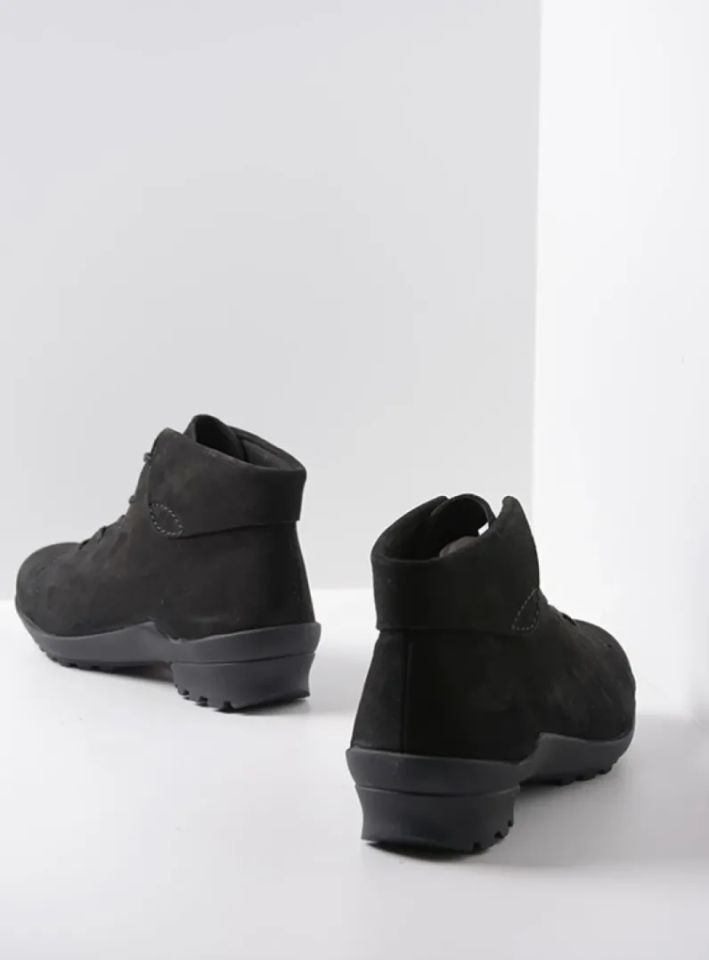 DAMES Wolky Hoge Veterschoenen|Herfst/Winter<Teton - zwart nubuck