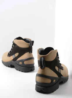 DAMES Wolky Hoge Veterschoenen|Wandelschoenen<Traction WP - camel nubuck