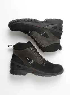 DAMES Wolky Hoge Veterschoenen|Wandelschoenen<Traction WP - zwart nubuck
