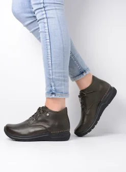 DAMES Wolky Hoge Veterschoenen|Wandelschoenen<Truth HV - cactus leer