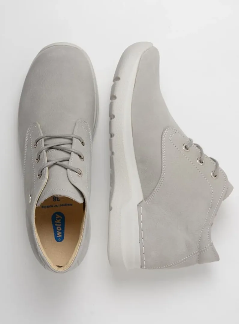 DAMES Wolky Hoge Veterschoenen|Wandelschoenen<Truth HV - lichtgrijs nubuck