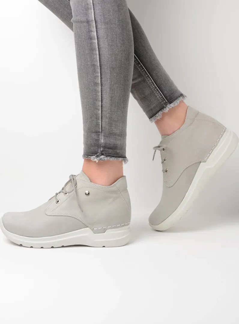 DAMES Wolky Hoge Veterschoenen|Wandelschoenen<Truth HV - lichtgrijs nubuck