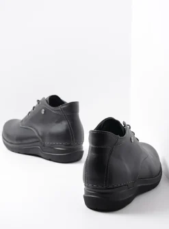DAMES Wolky Hoge Veterschoenen|Wandelschoenen<Truth HV - zwart leer