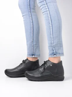 DAMES Wolky Hoge Veterschoenen|Wandelschoenen<Truth HV - zwart leer