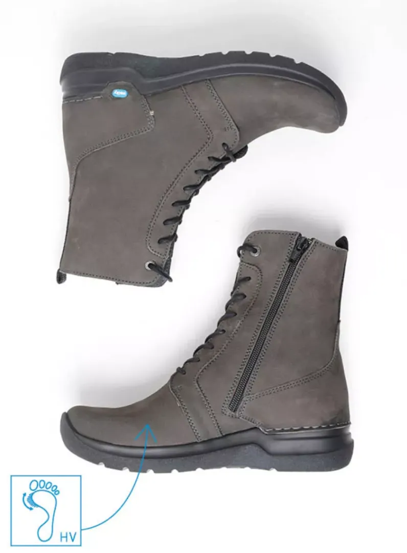 DAMES Wolky Hoge Veterschoenen|Veterlaarzen<Viper HV - asfalt nubuck