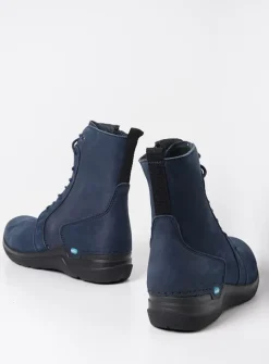 DAMES Wolky Hoge Veterschoenen|Veterlaarzen<Viper HV - denim blauw nubuck