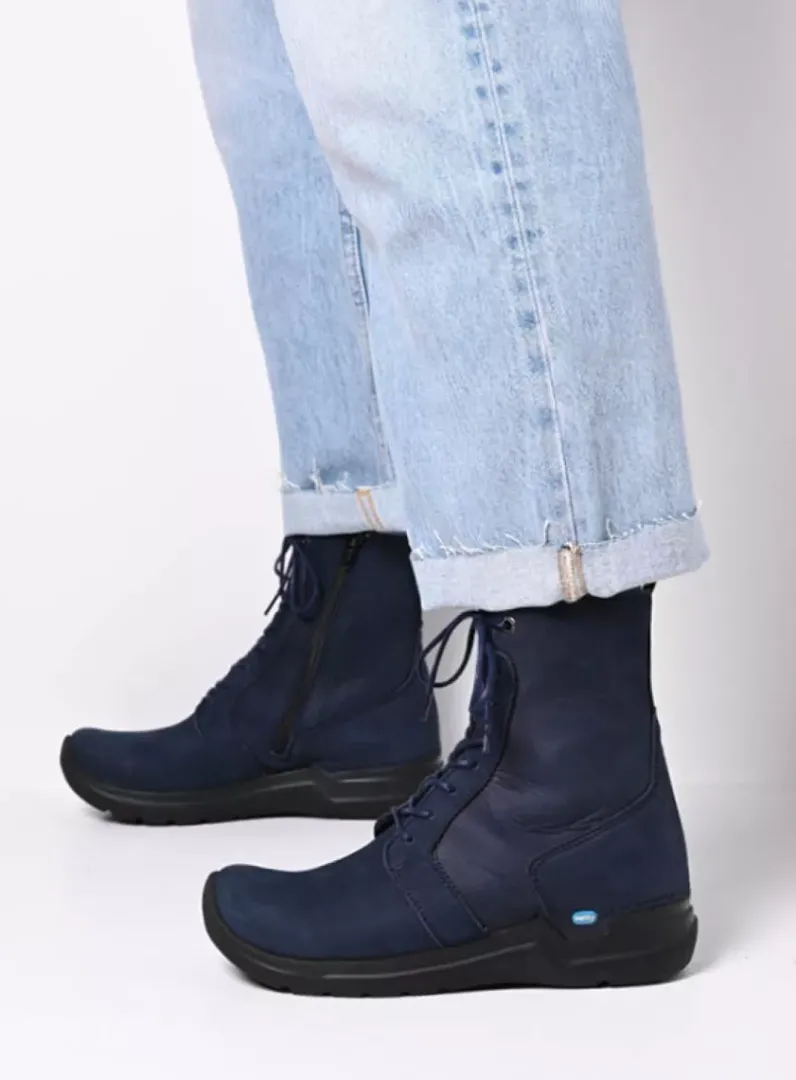 DAMES Wolky Hoge Veterschoenen|Veterlaarzen<Viper HV - denim blauw nubuck
