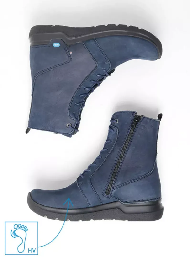 DAMES Wolky Hoge Veterschoenen|Veterlaarzen<Viper HV - denim blauw nubuck