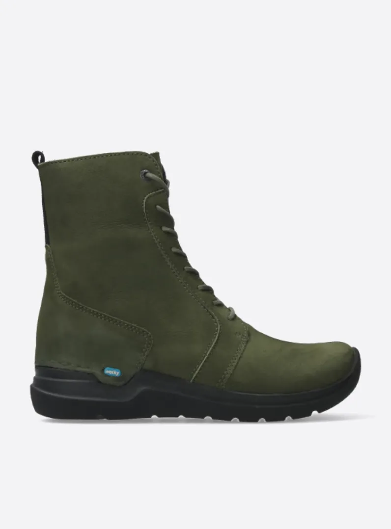 DAMES Wolky Hoge Veterschoenen|Veterlaarzen<Viper HV - pesto groen nubuck
