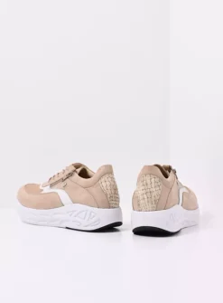 DAMES Wolky Lage Veterschoenen|Wandelschoenen<Vitality S2F - beige combi stretch leer