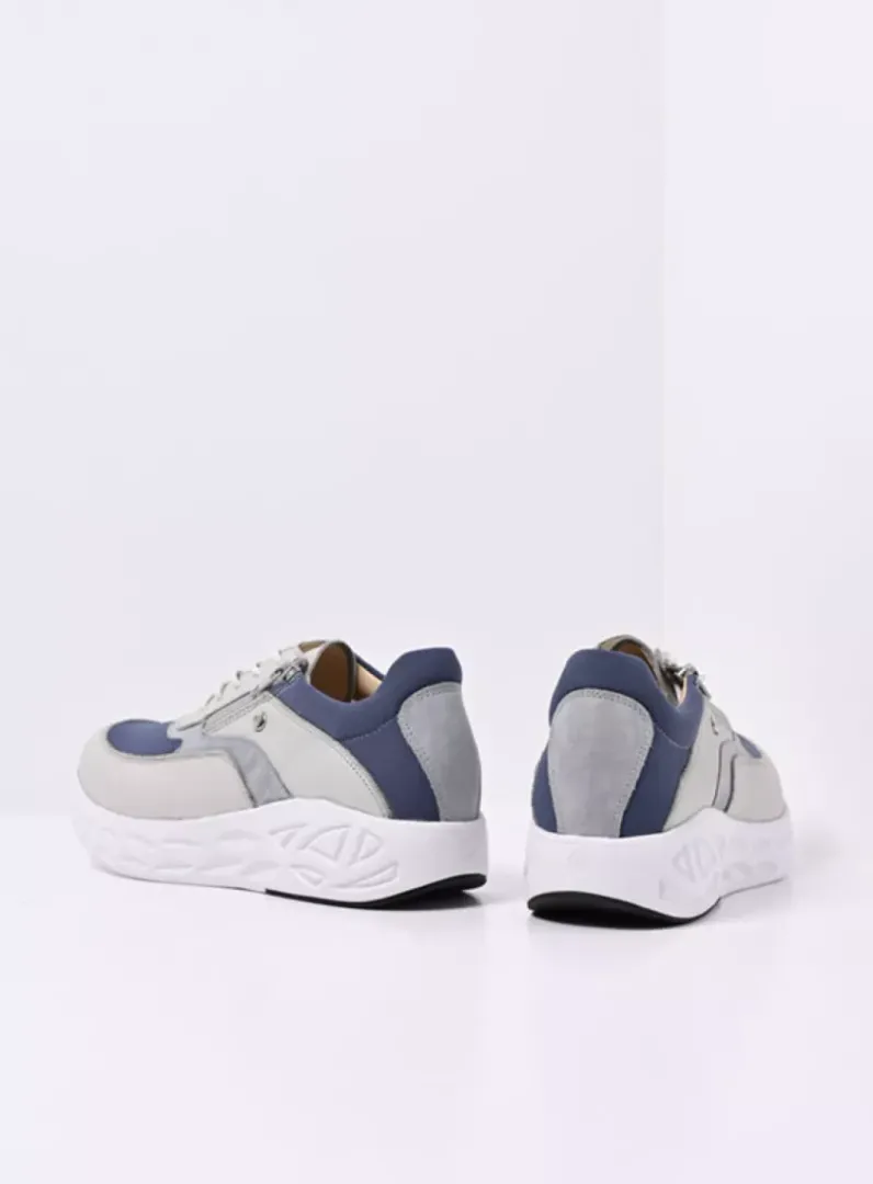 DAMES Wolky Lage Veterschoenen|Wandelschoenen<Vitality S2F - gebroken wit/jeans combi stretch leer