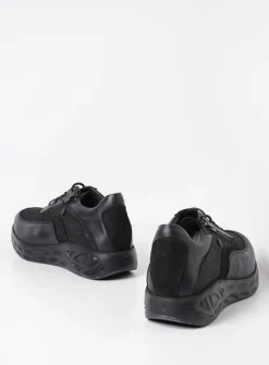 DAMES Wolky Lage Veterschoenen|Wandelschoenen<Vitality S2F - zwart combi stretchleer