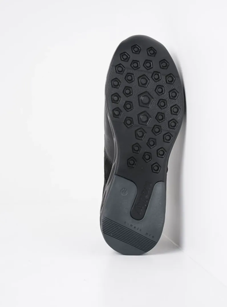 DAMES Wolky Lage Veterschoenen|Wandelschoenen<Vitality S2F - zwart combi stretchleer