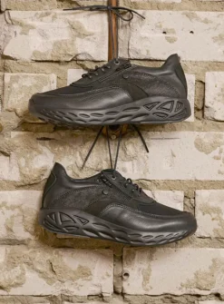 DAMES Wolky Lage Veterschoenen|Wandelschoenen<Vitality S2F - zwart combi stretchleer