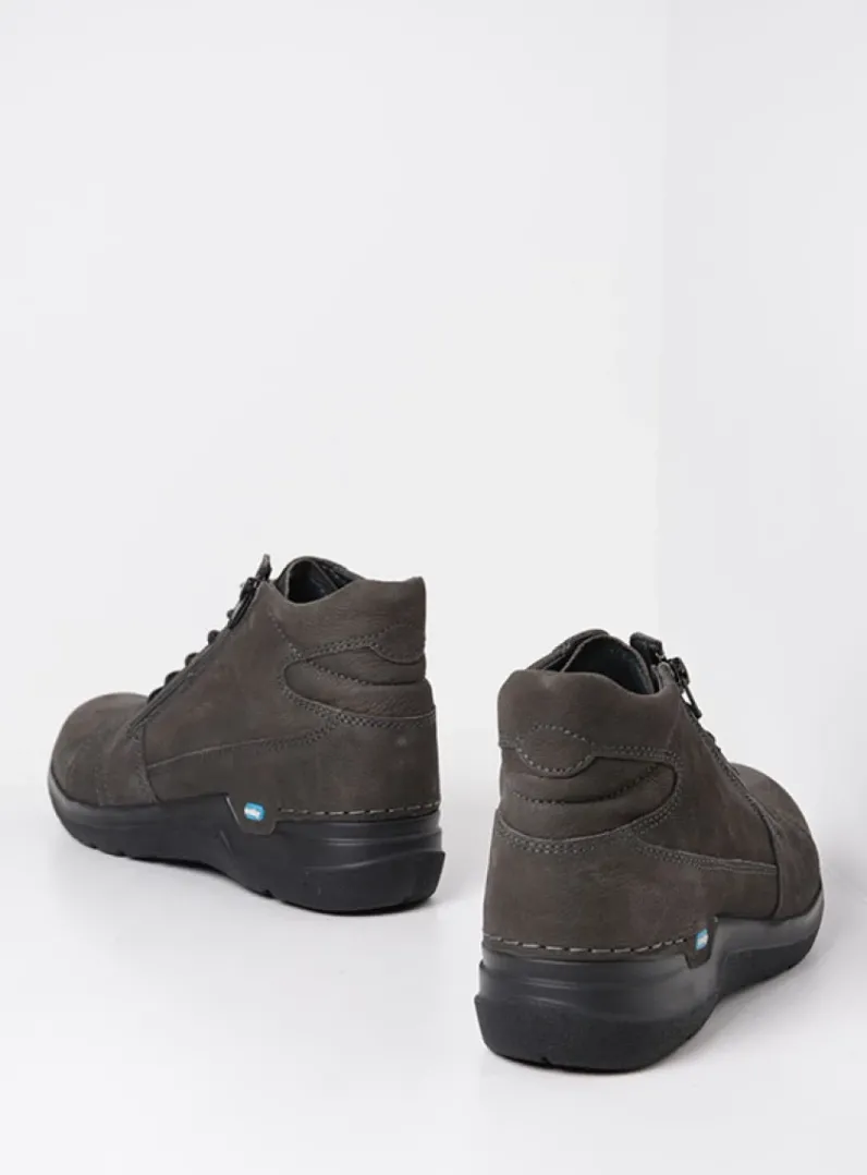 DAMES Wolky Hoge Veterschoenen|Wandelschoenen<Why - asfalt nubuck