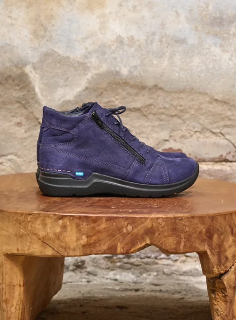 DAMES Wolky Hoge Veterschoenen|Wandelschoenen<Why - paars nubuck