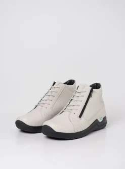 DAMES Wolky Hoge Veterschoenen|Wandelschoenen<Why - wit leer