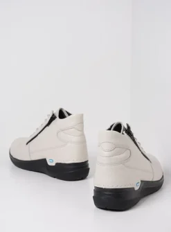 DAMES Wolky Hoge Veterschoenen|Wandelschoenen<Why - wit leer