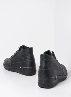 DAMES Wolky Wandelschoenen|Hoge Veterschoenen<Why - zwart leer